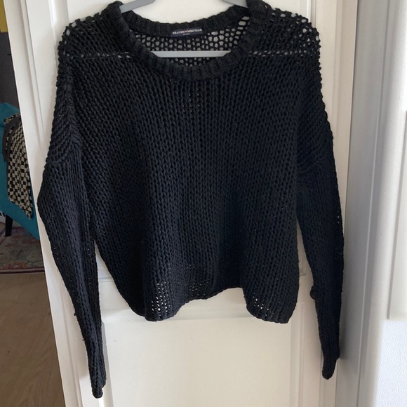 Black Brandy Melville cable knit sweater one size - Picture 1 of 3